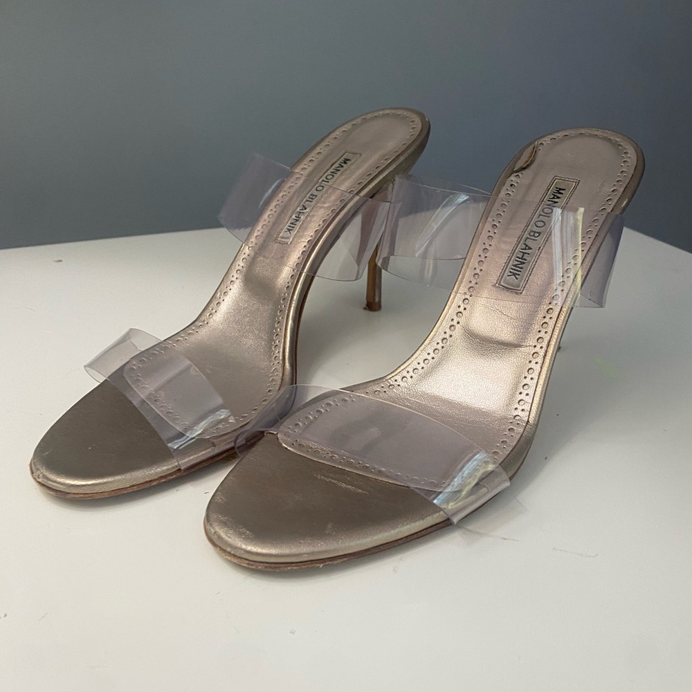 Manino Blahnik Clear ECO PVC Open Toe Mules